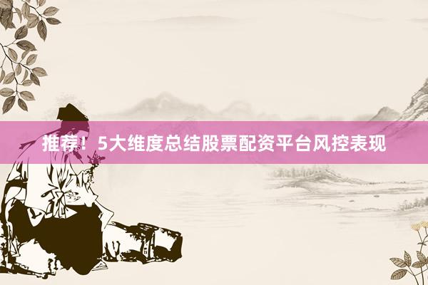 推荐！5大维度总结股票配资平台风控表现