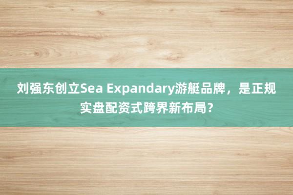 刘强东创立Sea Expandary游艇品牌，是正规实盘配资式跨界新布局？
