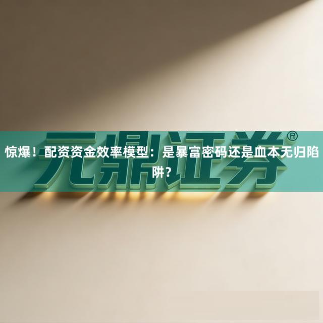 惊爆！配资资金效率模型：是暴富密码还是血本无归陷阱？