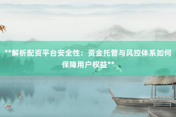 **解析配资平台安全性：资金托管与风控体系如何保障用户权益**